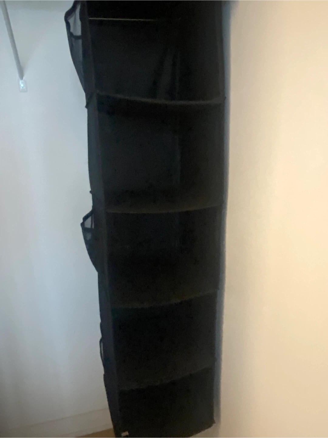 Black Fabric Hanging Closet Organizer with 6 Shelves - photo 2