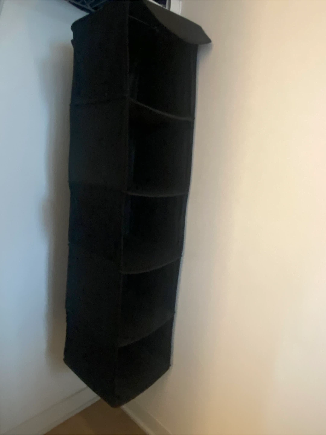 Black Fabric Hanging Closet Organizer with 6 Shelves