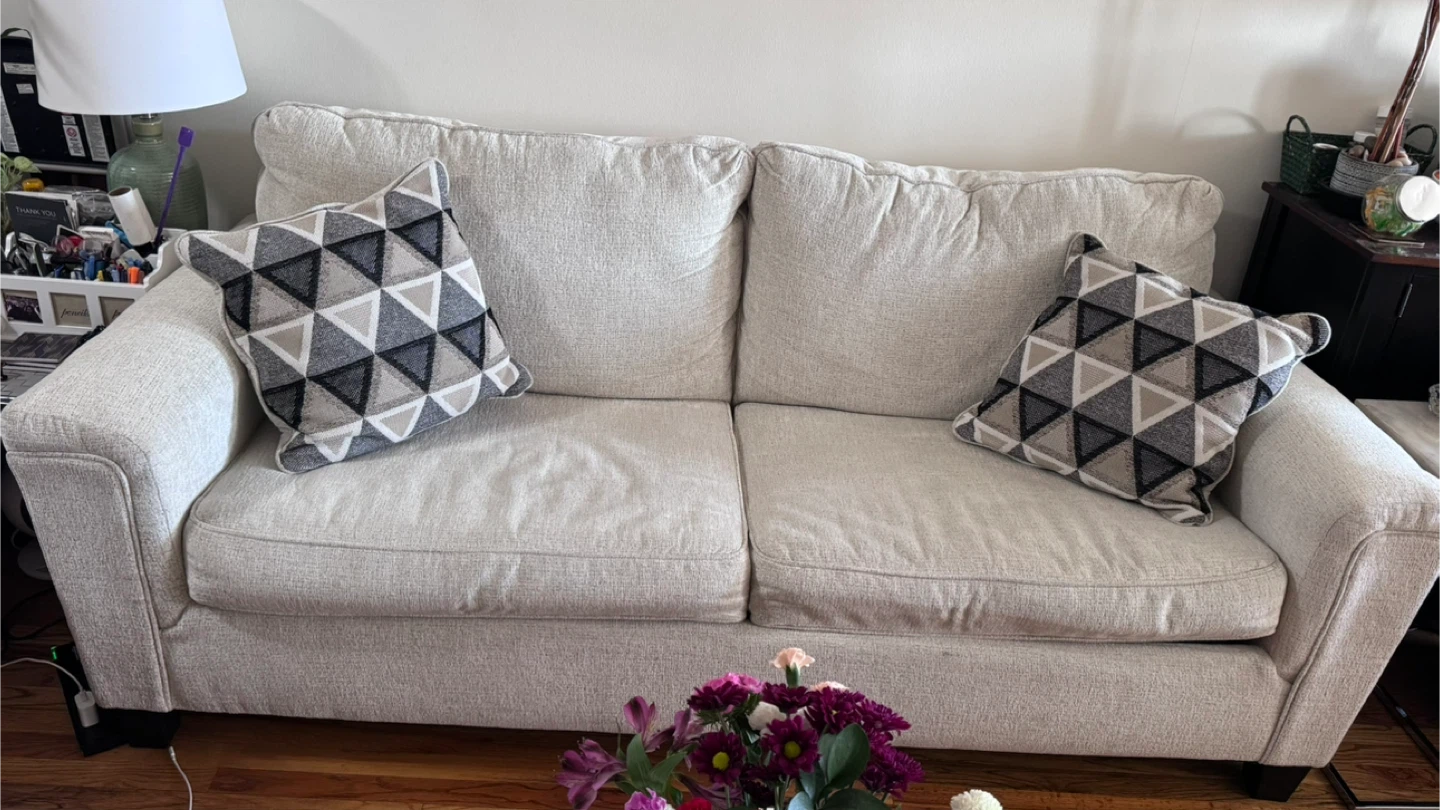 Sofa Bed with Throw Pillows