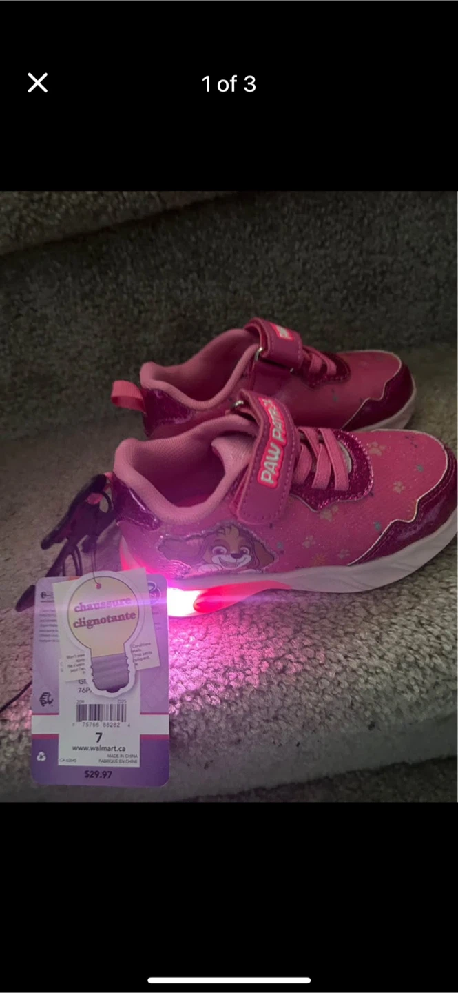 Pink Paw Patrol Light-Up Shoes Size 7