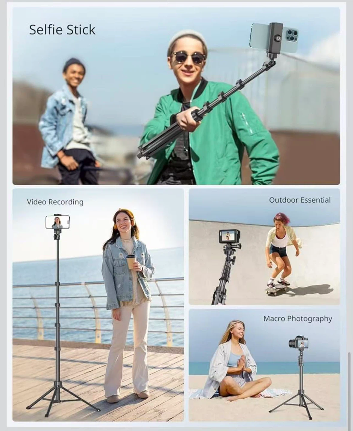 Adjustable Selfie Stick Tripod with Remote - photo 4
