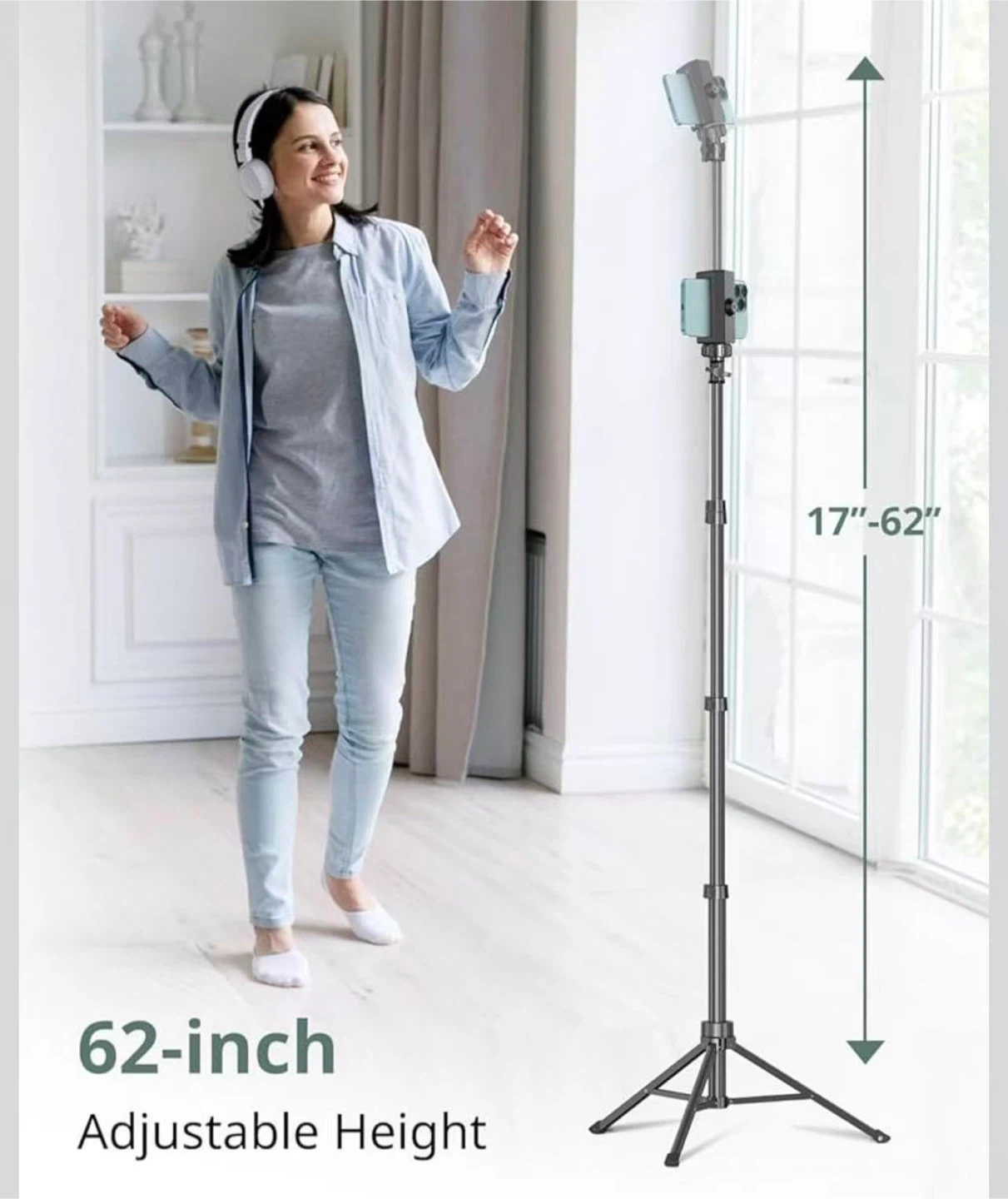 Adjustable Selfie Stick Tripod with Remote - photo 2