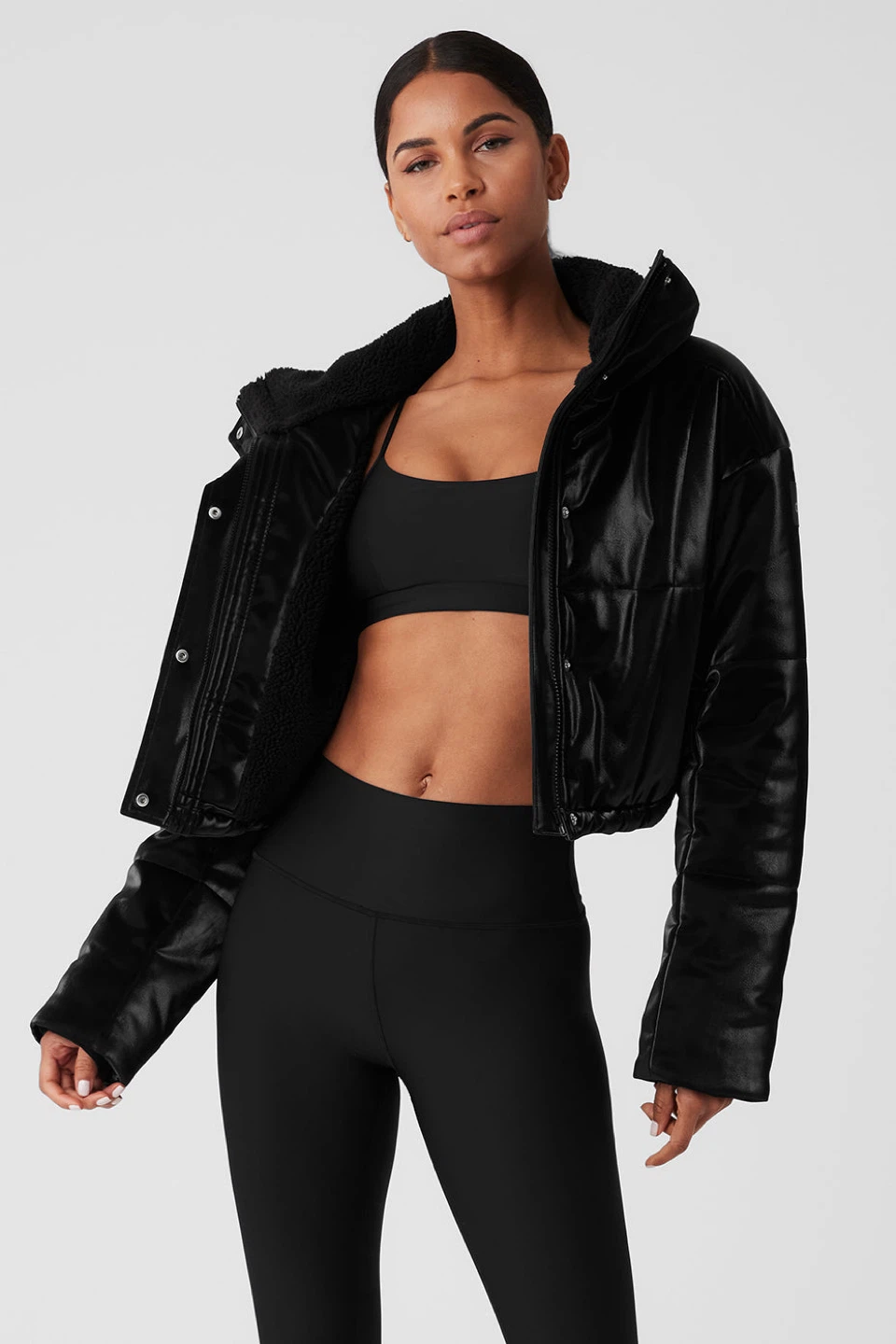 ALO Reflective Puffer Jacket Black