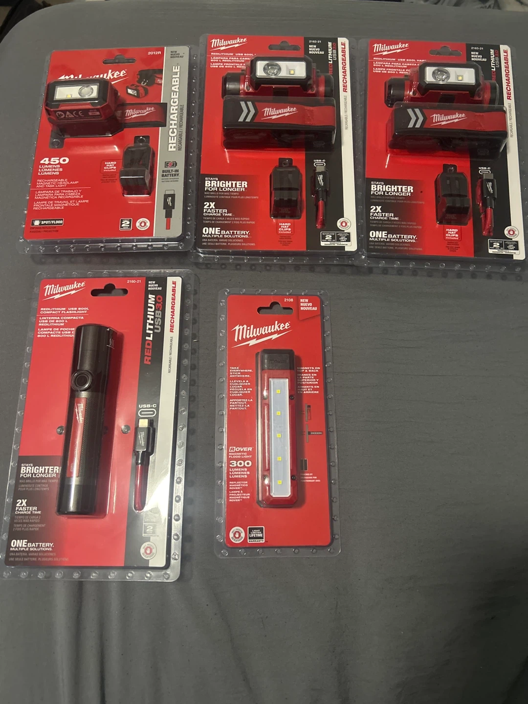 Milwaukee Rechargeable LED Work Lights Lot