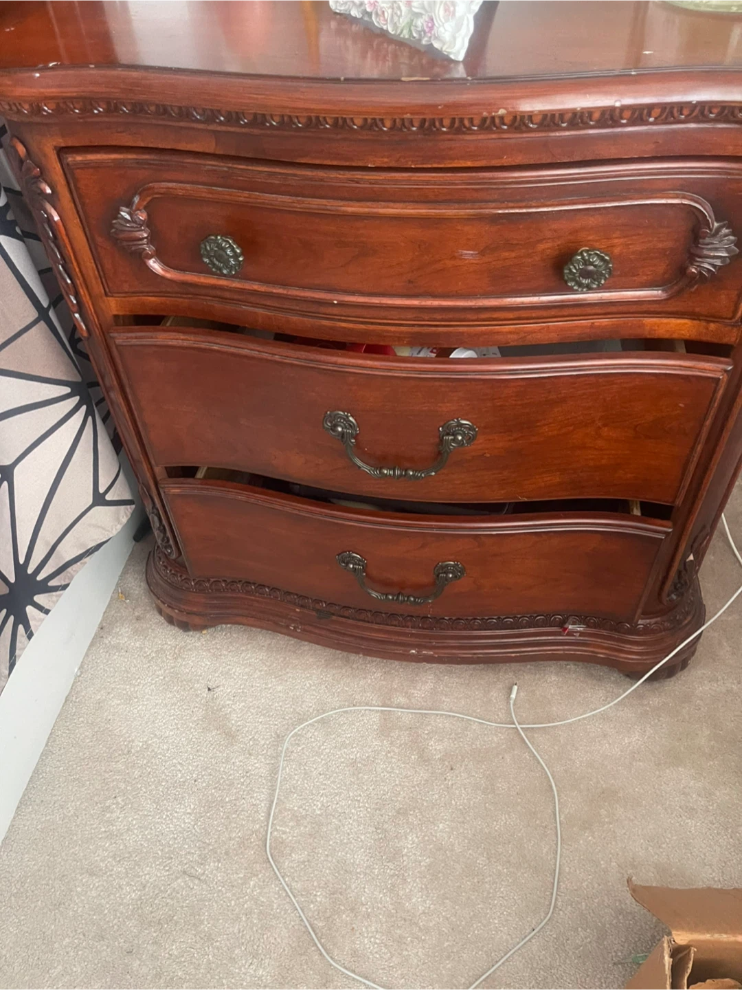Dark Wood Bedroom Set - Dresser, Nightstand, Headboard - photo 5
