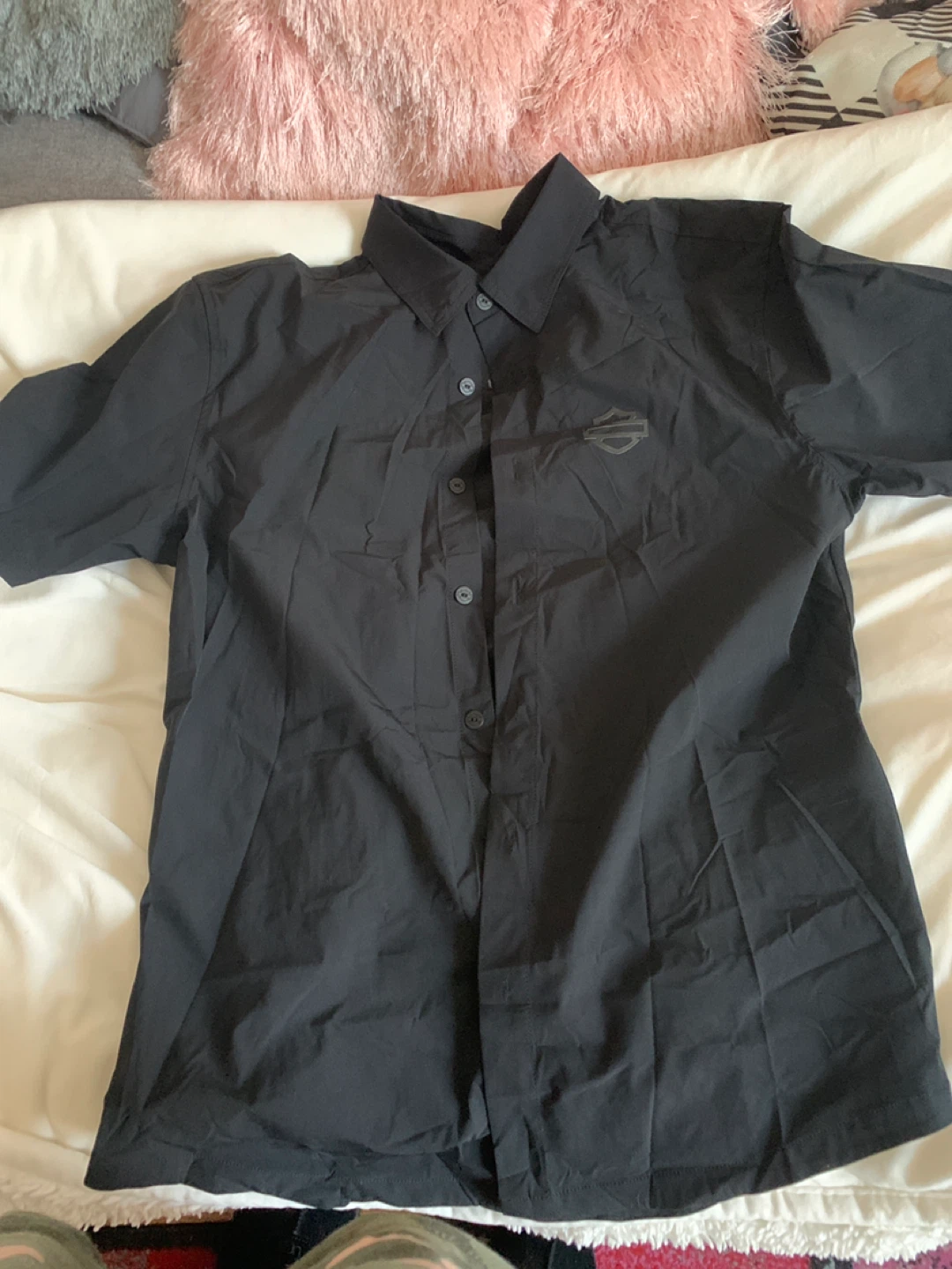 Harley-Davidson Men's Black Slim Fit Button-Up Shirt