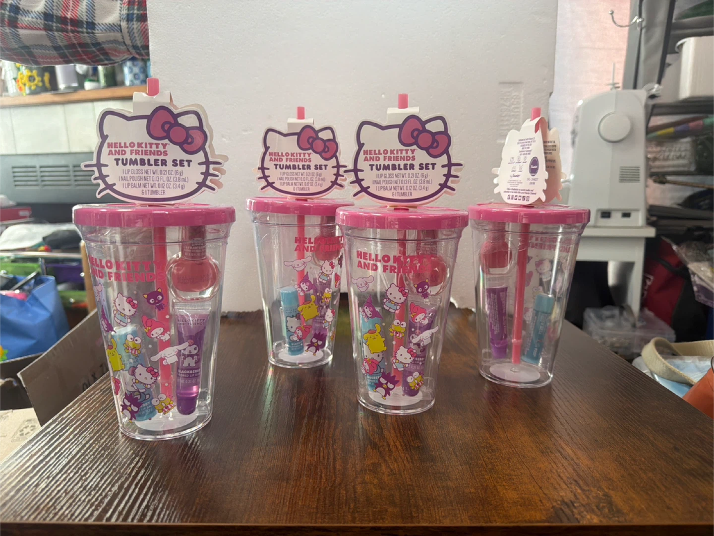 Hello Kitty and Friends Tumbler Set with Lip Gloss and Lip Balm