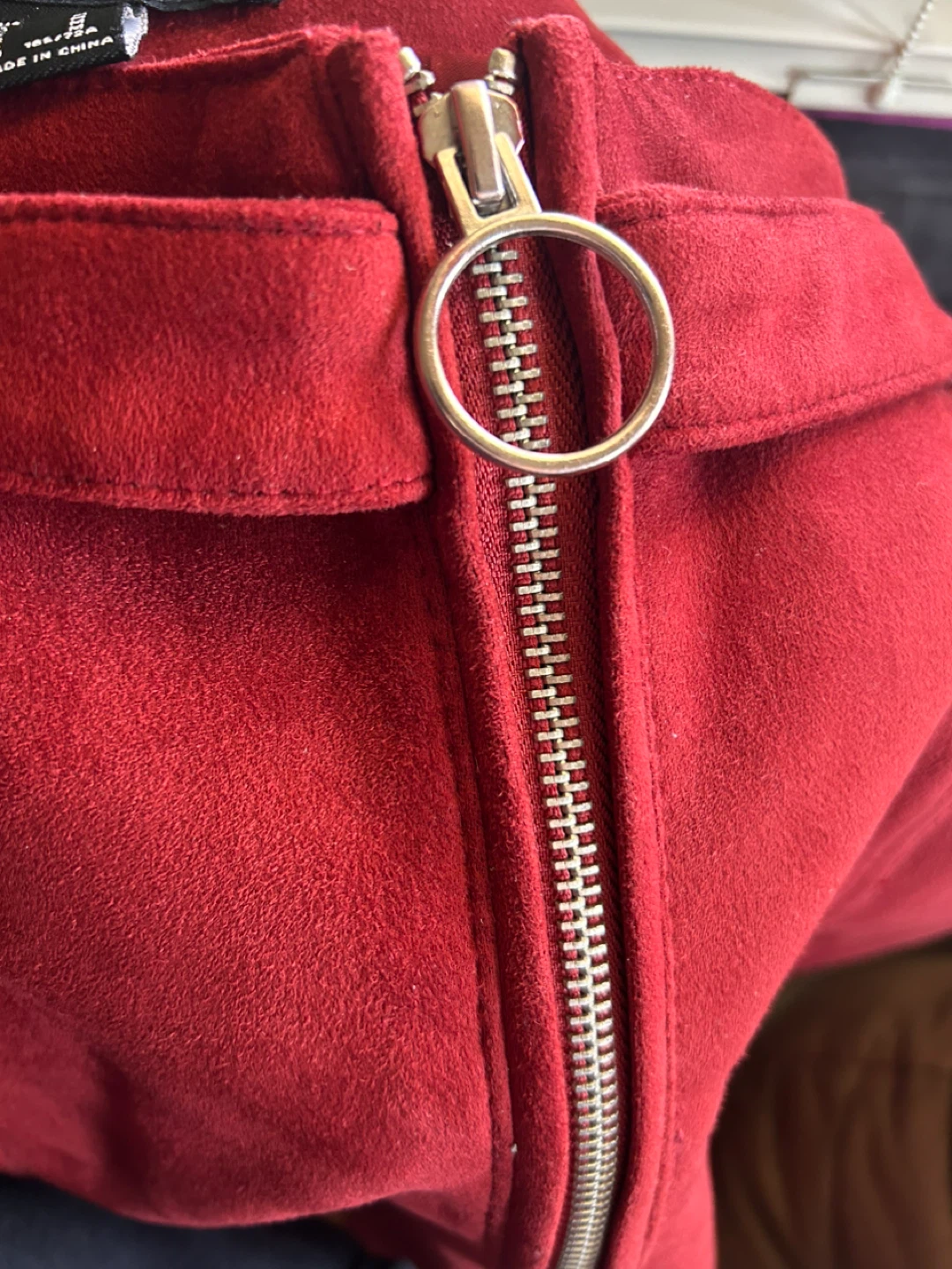 Forever 21 Red Suede Mini Skirt with Zipper - photo 2