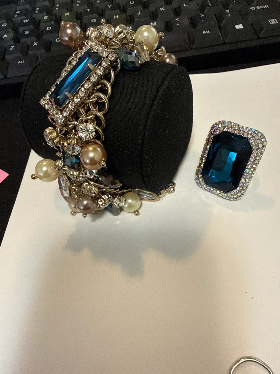 Sparkly Charm Bracelet and Ring Set