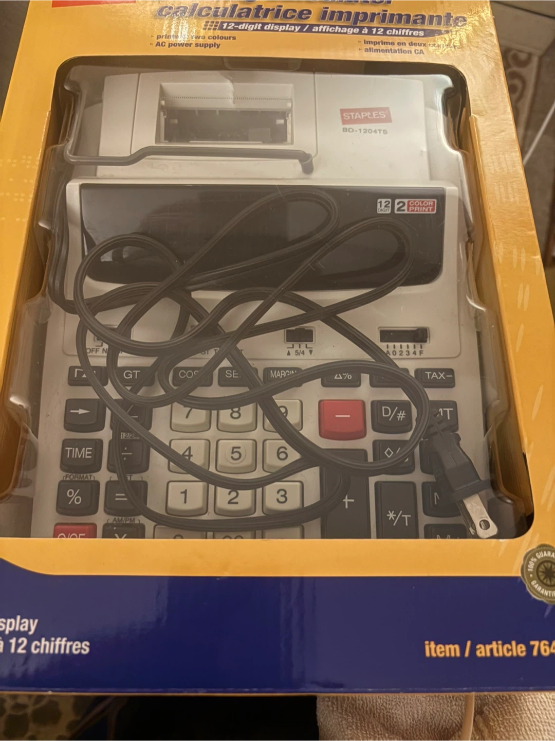 Staples BD-1204TS 12-Digit Printing Calculator