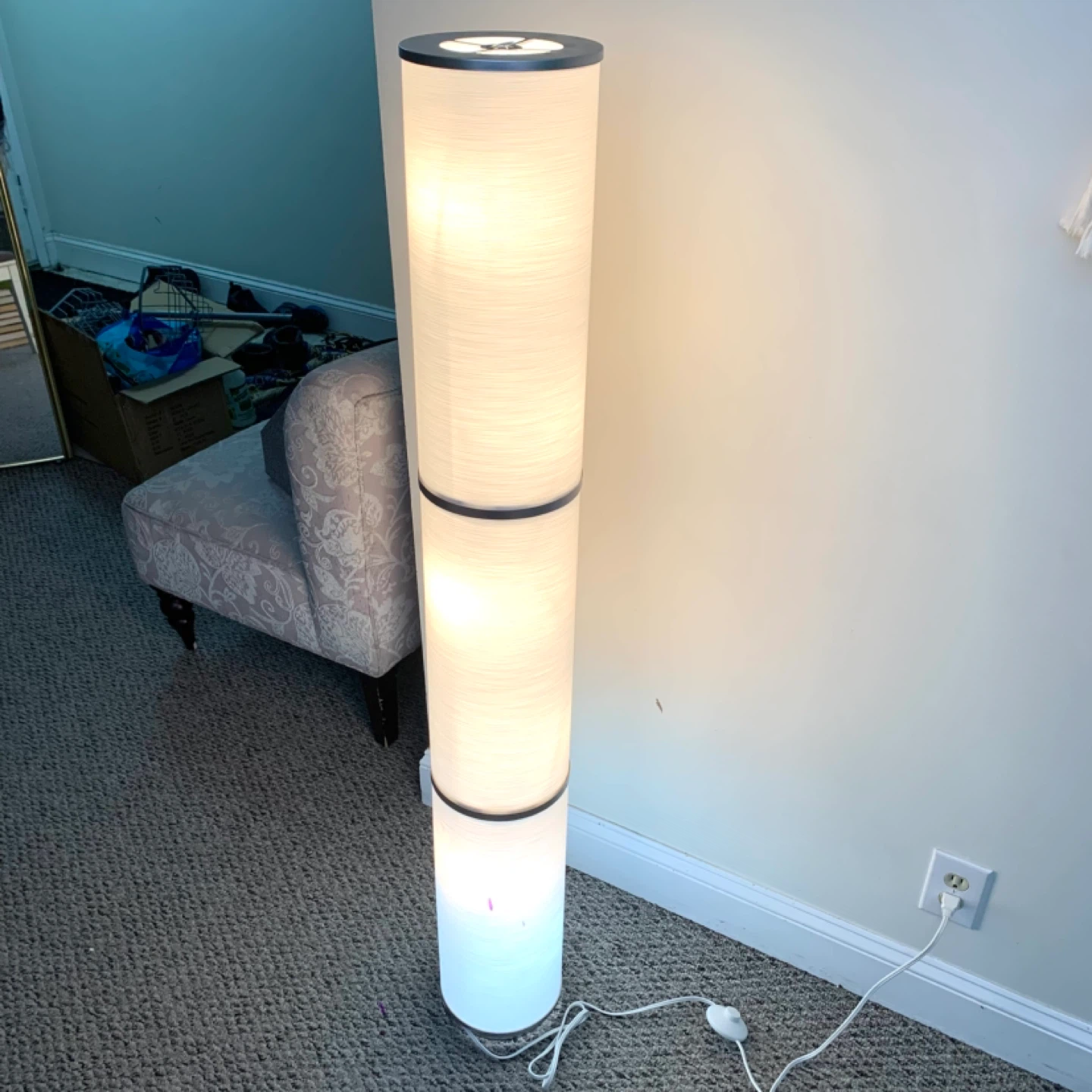Tall Floor Lamp Cylinder Shade Modern Standing Light - photo 5