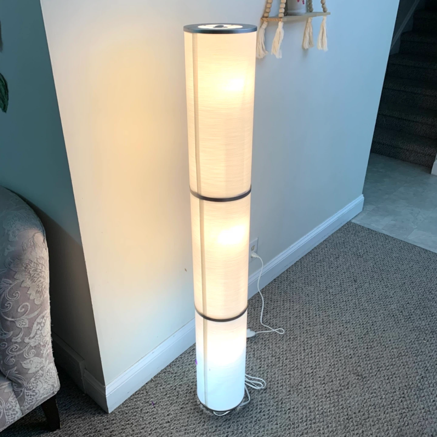 Tall Floor Lamp Cylinder Shade Modern Standing Light - photo 3