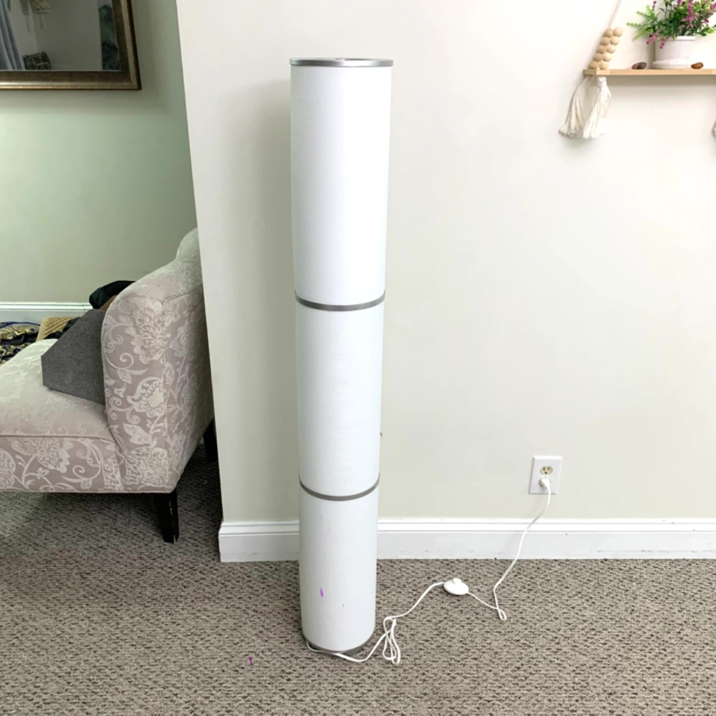 Tall Floor Lamp Cylinder Shade Modern Standing Light - photo 2