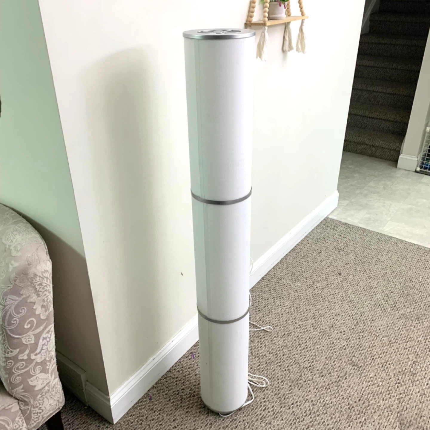 Tall Floor Lamp Cylinder Shade Modern Standing Light - photo 4