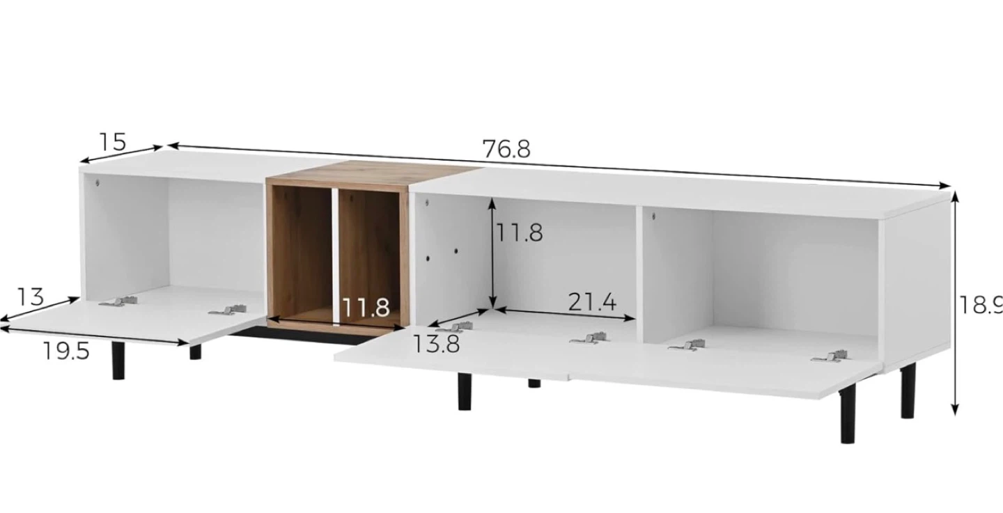 Open to all offers!! White Media Console with Wood Accent 🥕 - photo 3