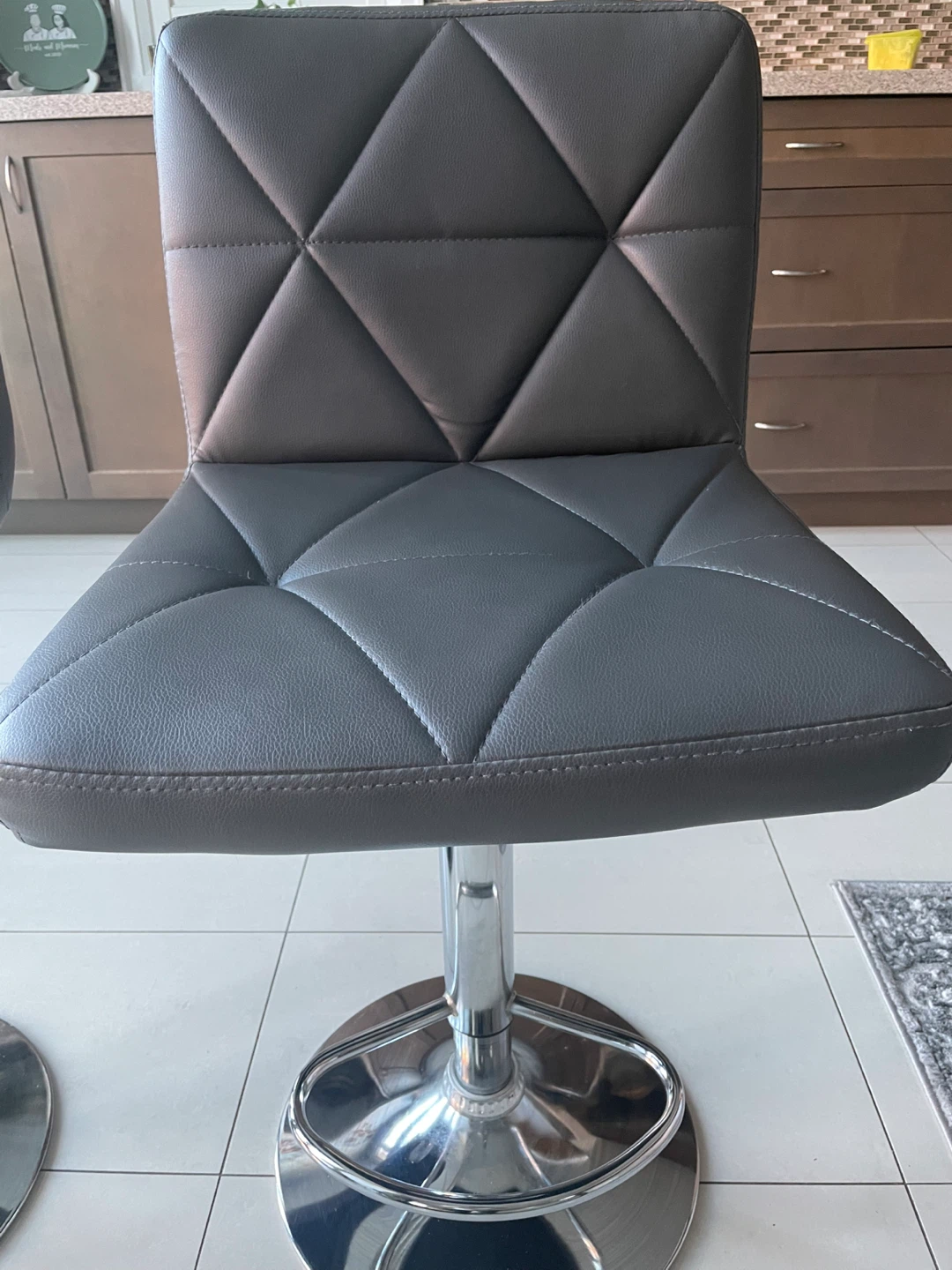 Grey Faux Leather Bar Stool - photo 5