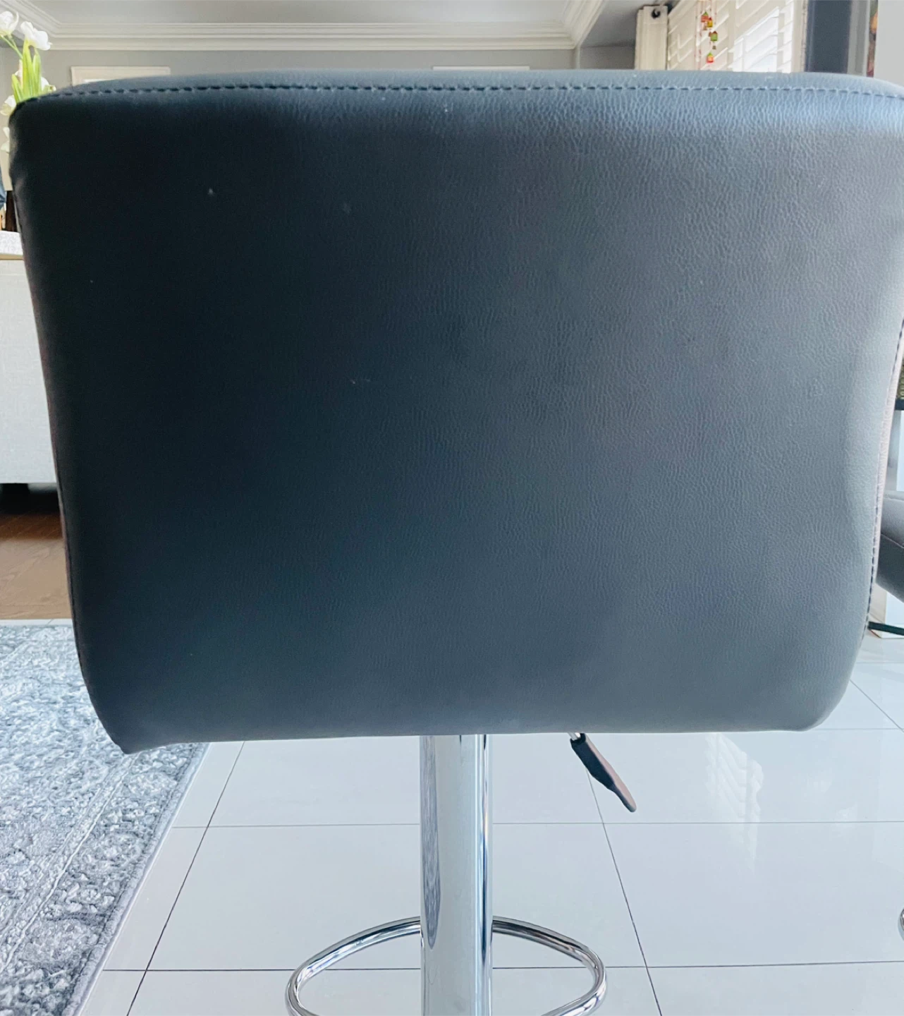 Grey Faux Leather Bar Stool - photo 3