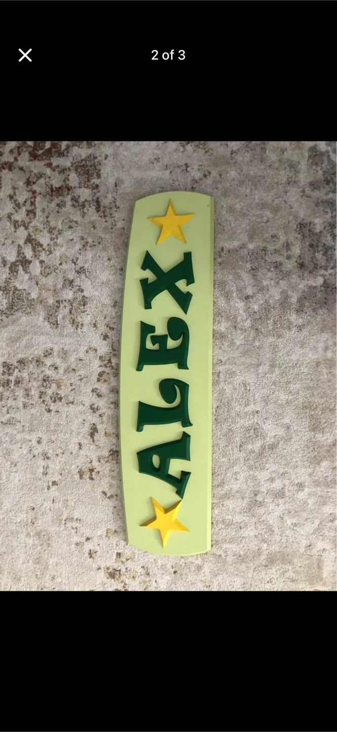 Wooden Name Sign 'ALEX' with Stars - photo 2
