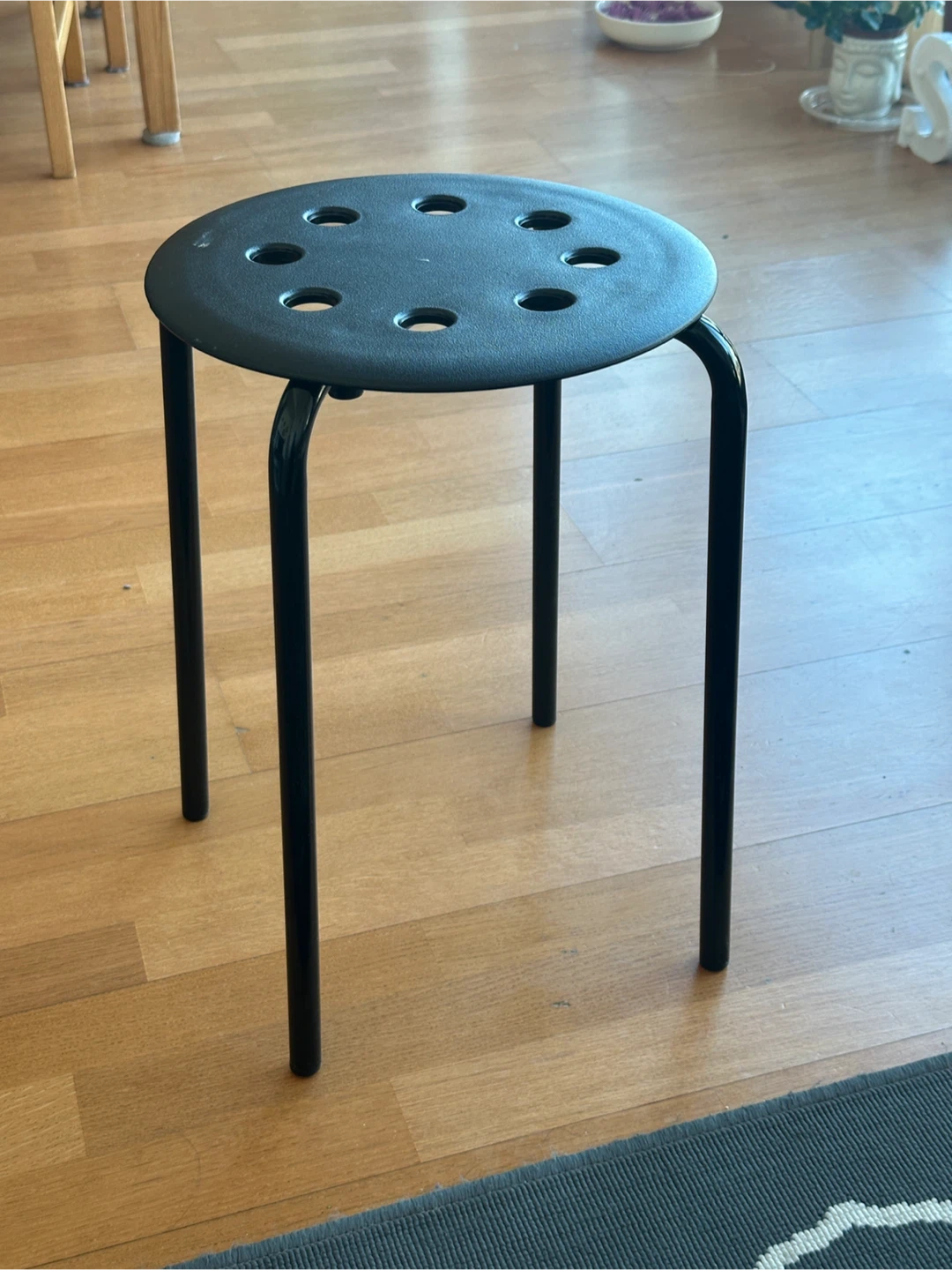 Black Metal Stool from IKEA