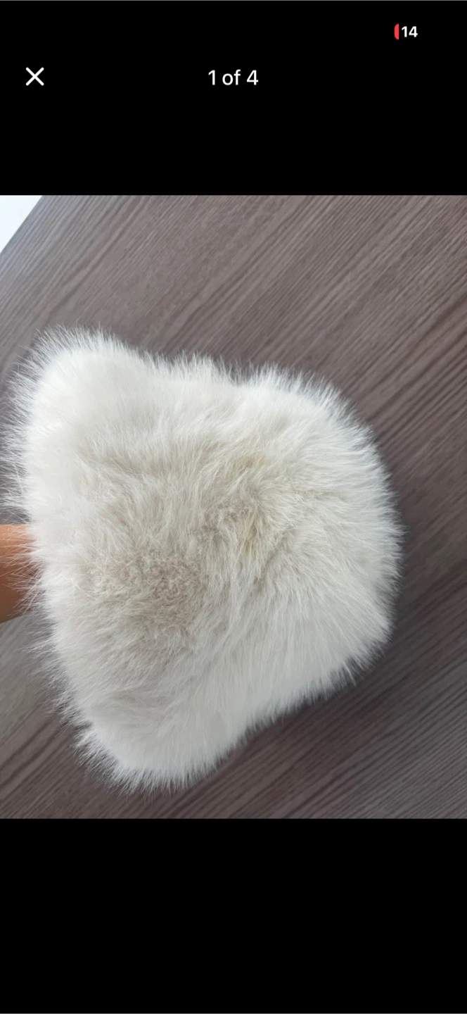 White Faux Fur Hat - photo 3