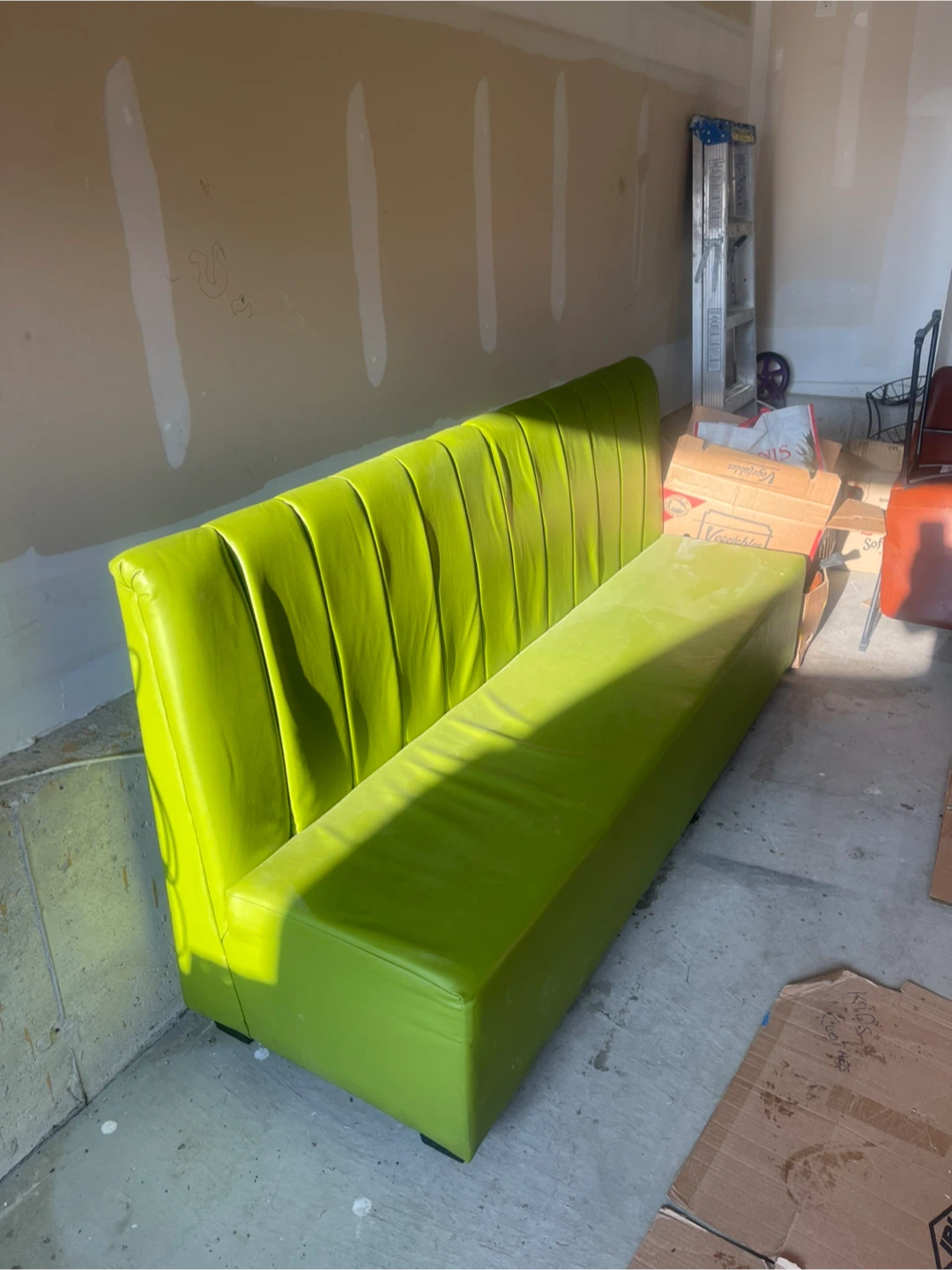 Bright Green Booth Style Bench Seat