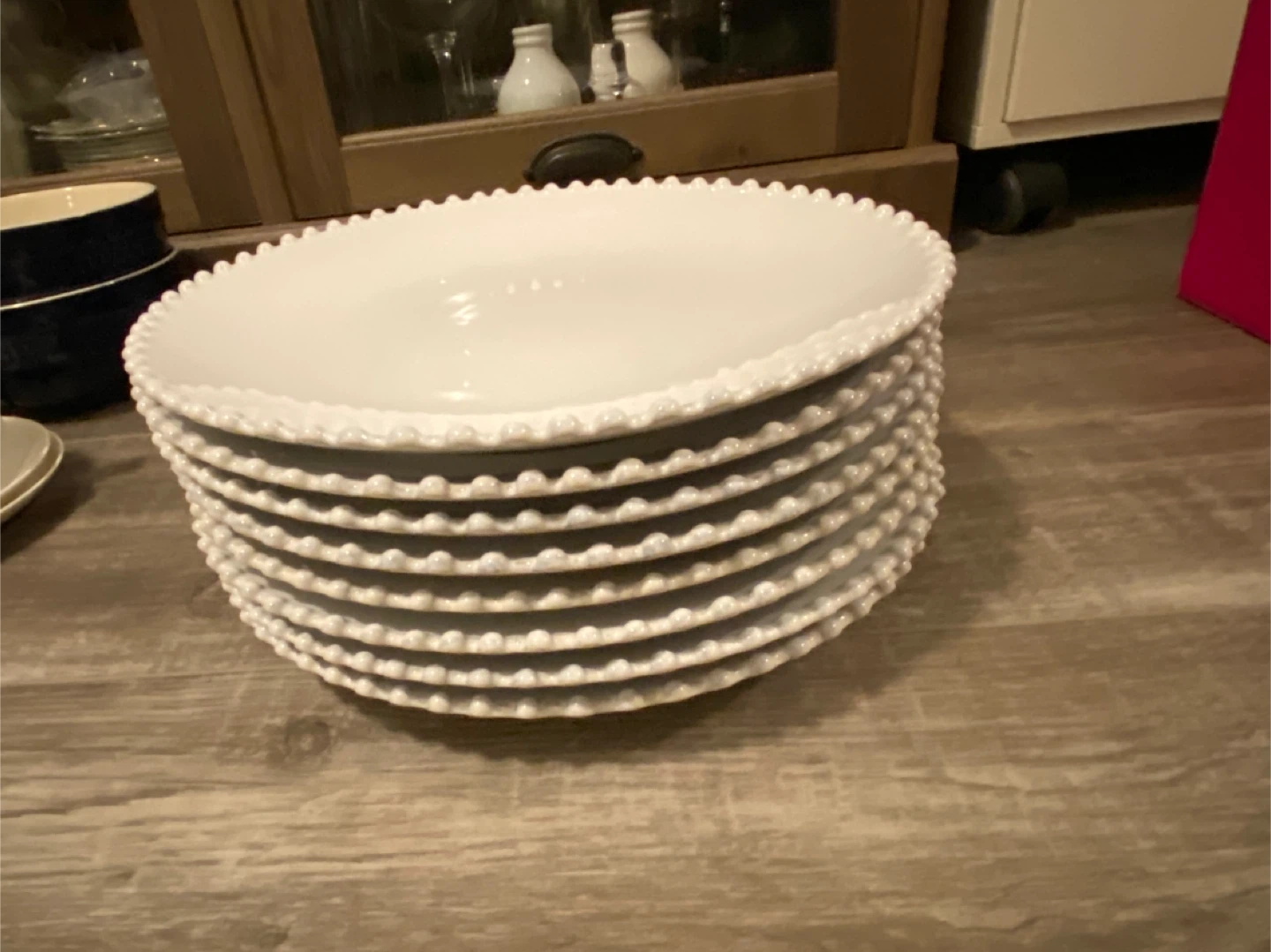 Costa Nova White Pearl Dinner Plates (Set of 7)