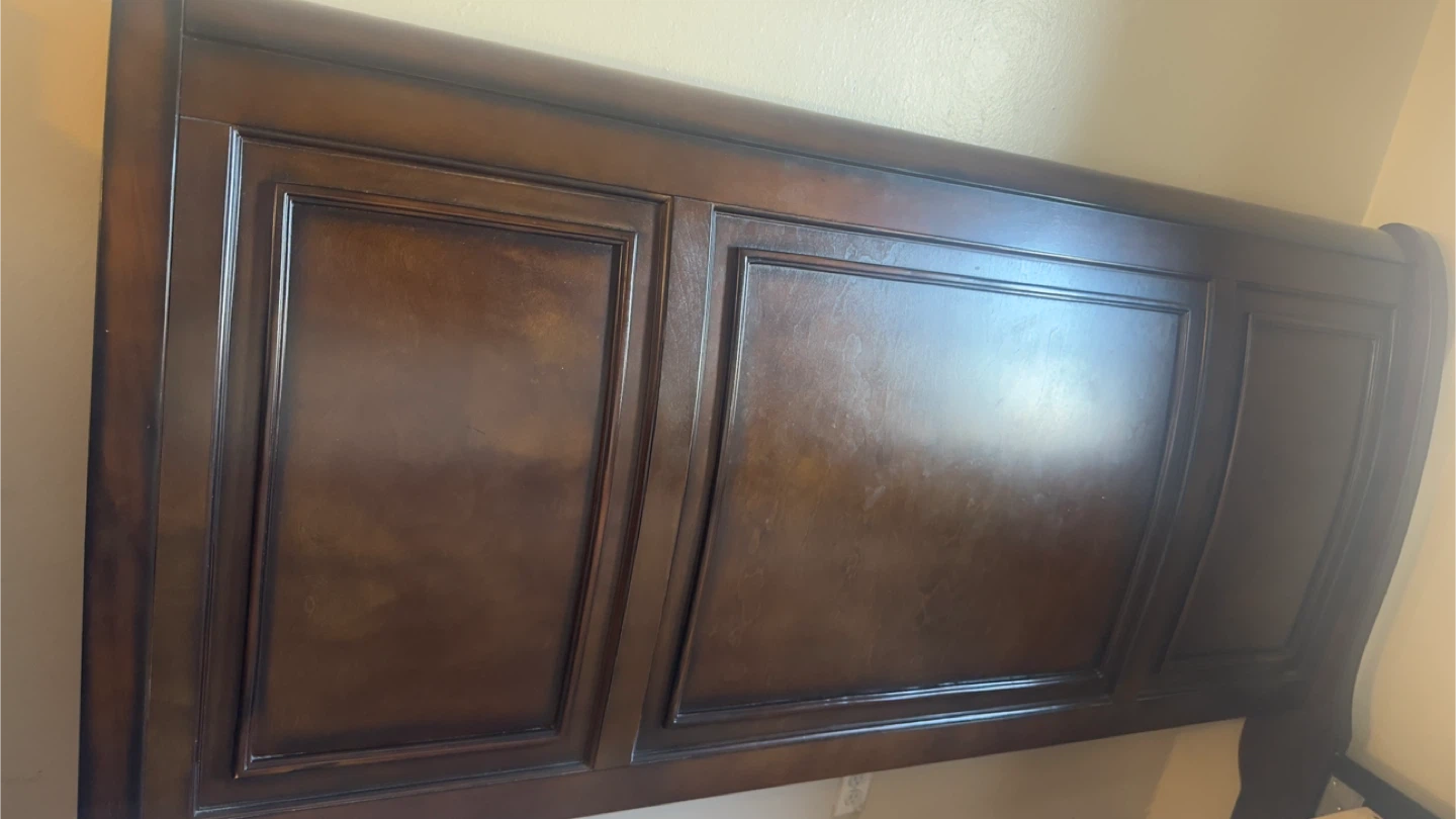 Dark Brown Sleigh Bed Frame with Drawers - photo 5