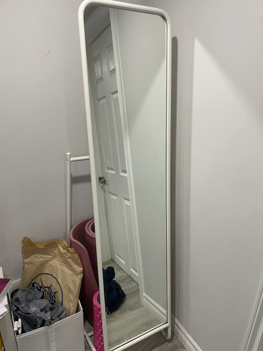 IKEA KNAPPER Standing Mirror - White, 48x160 cm - photo 2