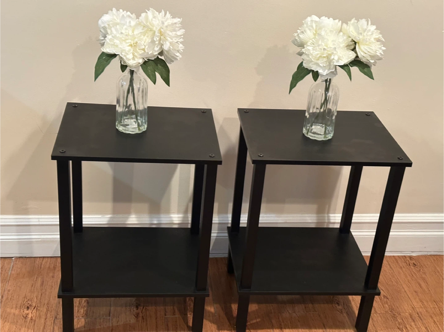 Set of 2 Black End Tables