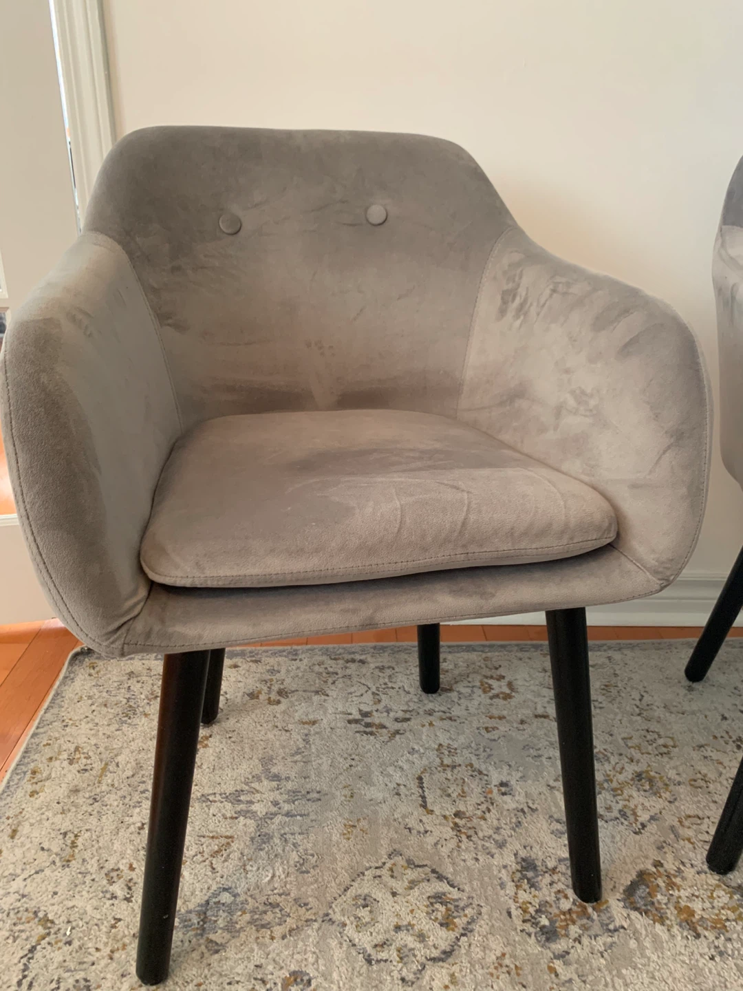 Grey Velvet Arm Chairs - Set of 2 - photo 2