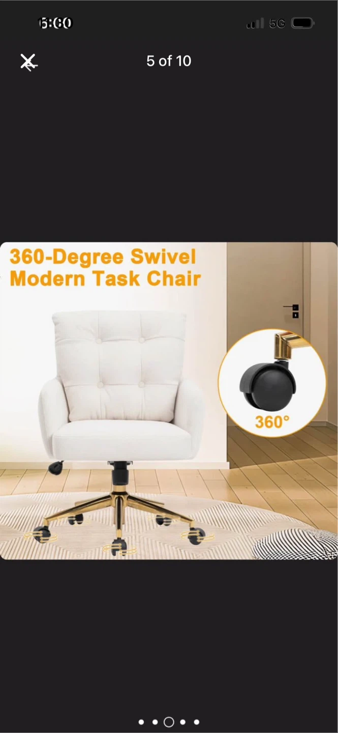 New Zareon polyester Cream office chair - photo 5