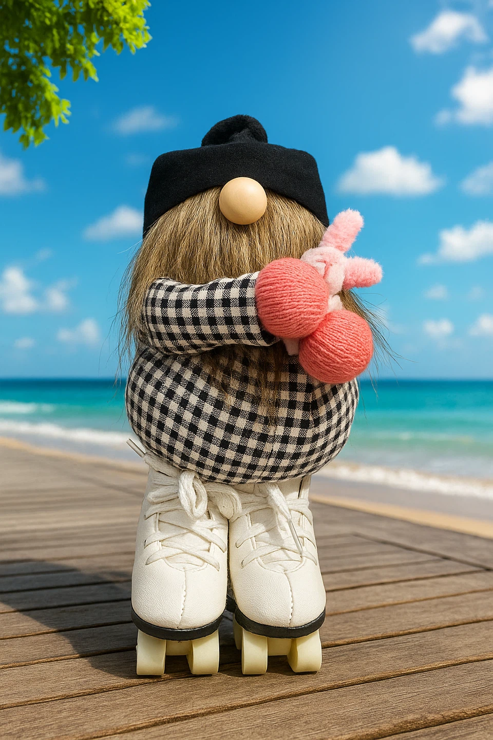 Summer Gnome Decor with Roller Skates