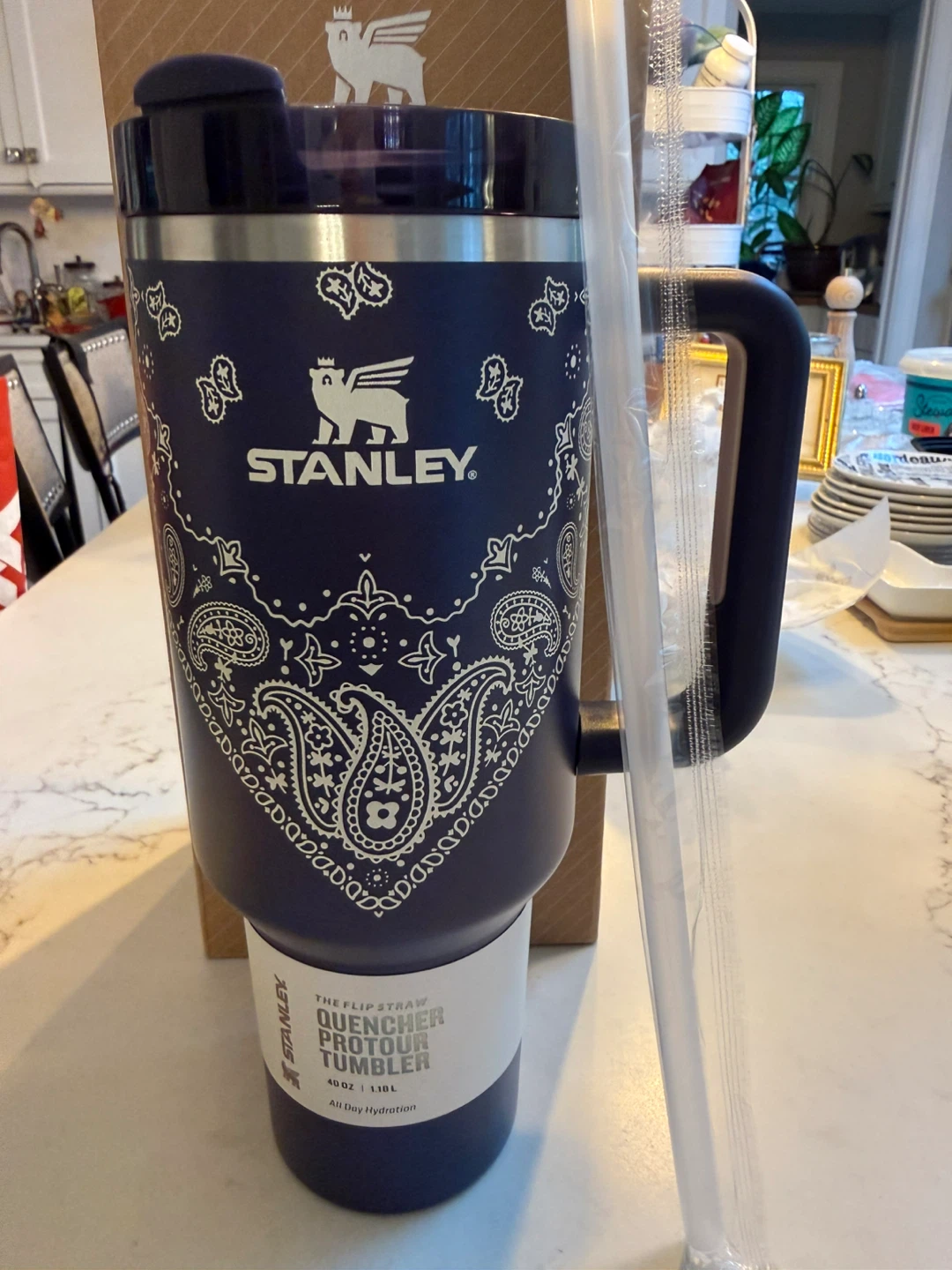 Stanley 40oz Tumbler with Flip Straw - Navy Bandana