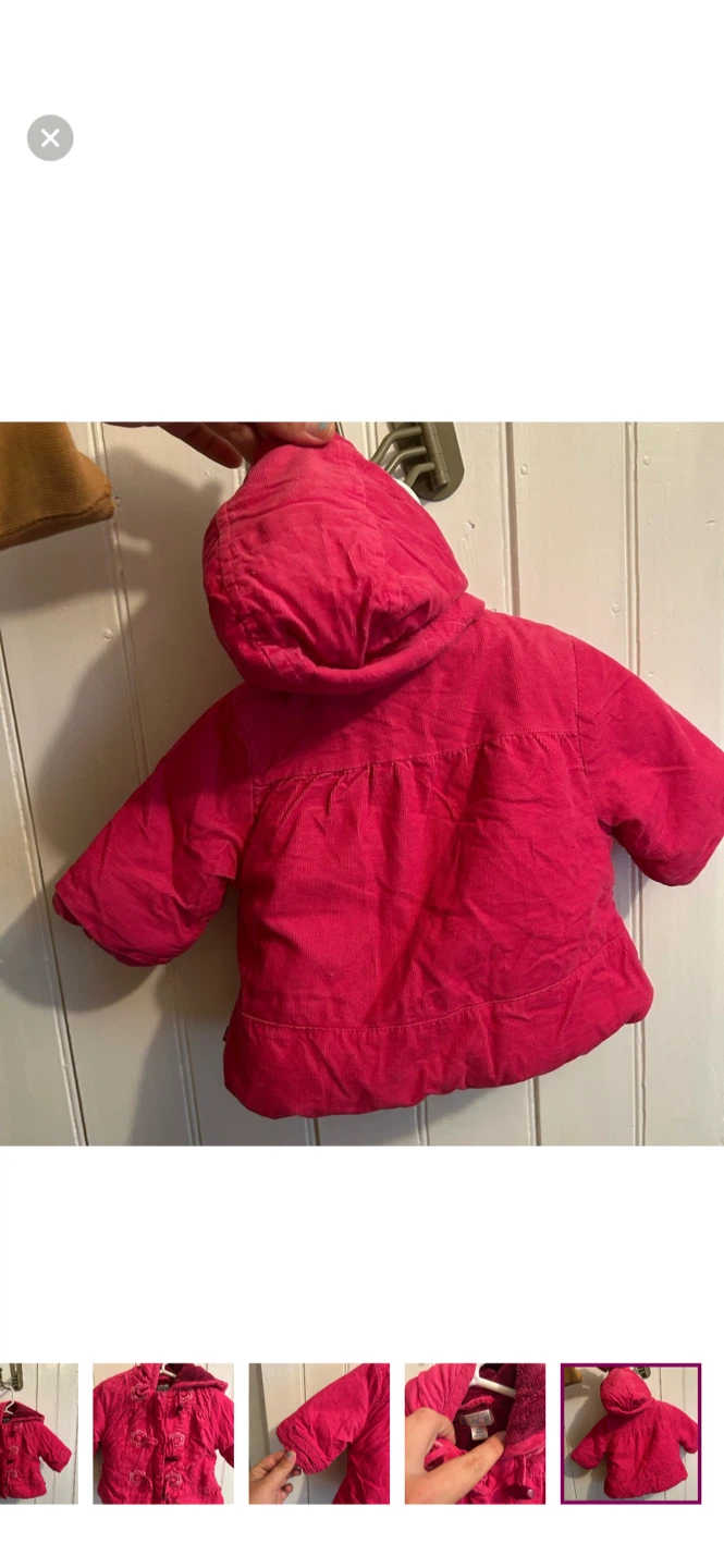 The Children's Place Pink Corduroy Hooded Jacket - 0-3 Months - photo 5