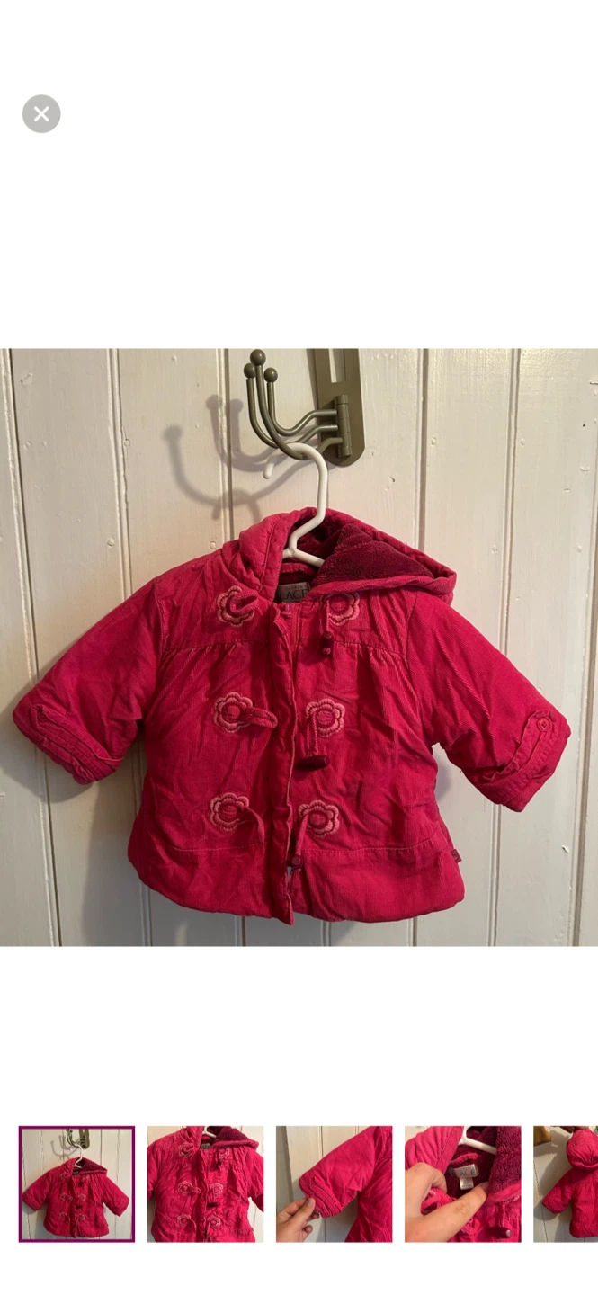 The Children's Place Pink Corduroy Hooded Jacket - 0-3 Months