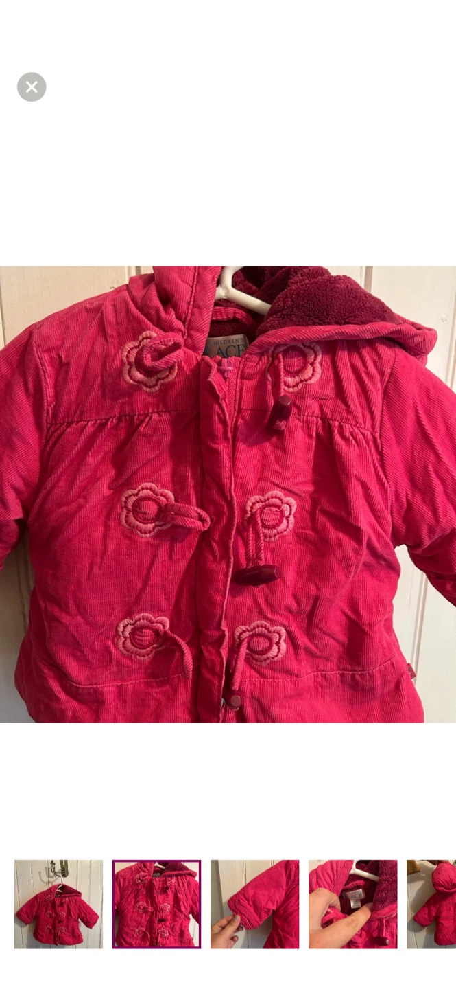 The Children's Place Pink Corduroy Hooded Jacket - 0-3 Months - photo 2