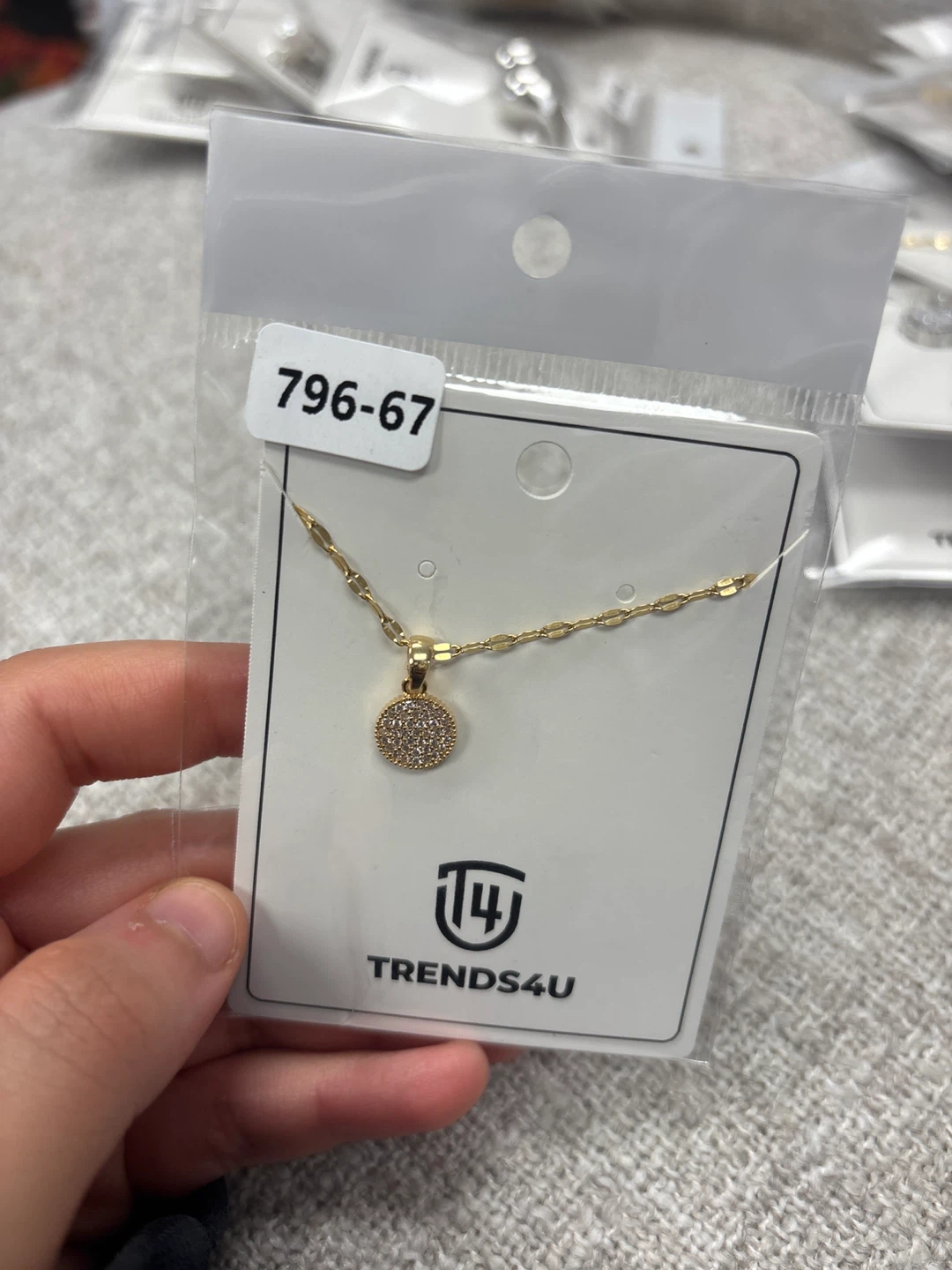 TRENDS4U Gold Tone Pendant Necklace