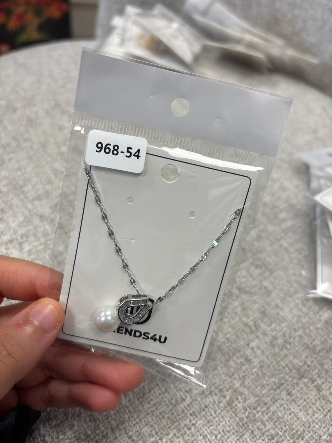 Silver Necklace with Pearl Pendant