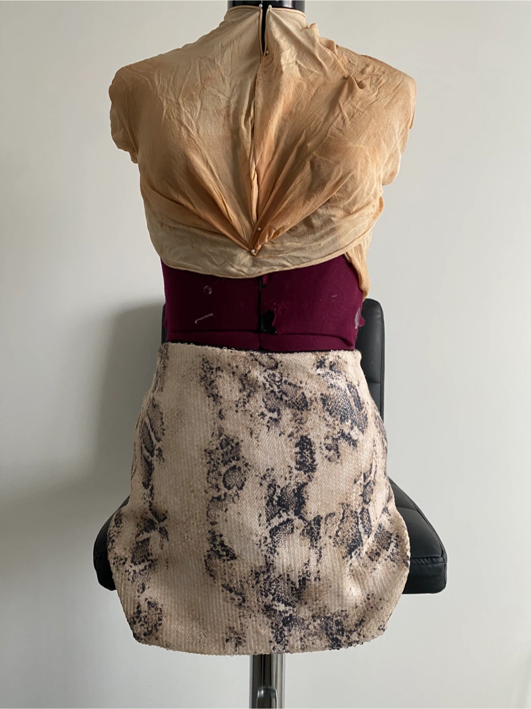 Bebe Sequin Snake print skirt