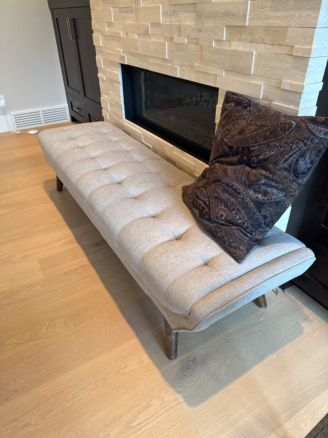 Tufted Bench with Mid-Century Modern Legs - photo 2