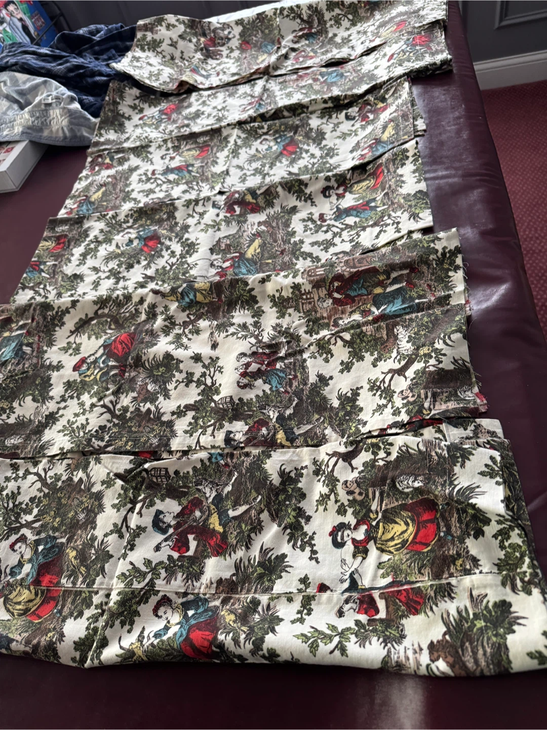 Vintage Toile Print Fabric Panels