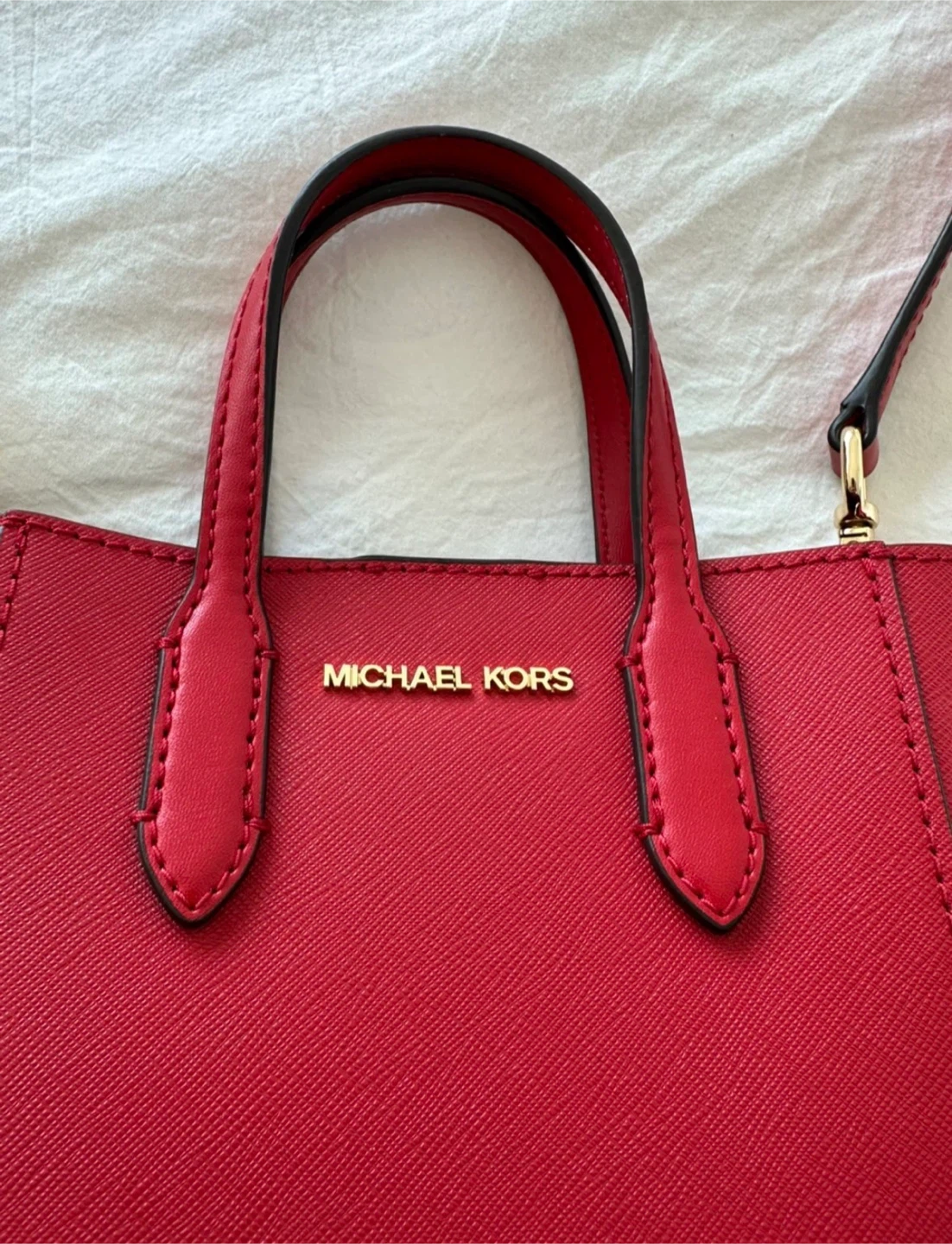 Michael Kors Red Leather Mini Tote Bag with Cardholder - photo 2