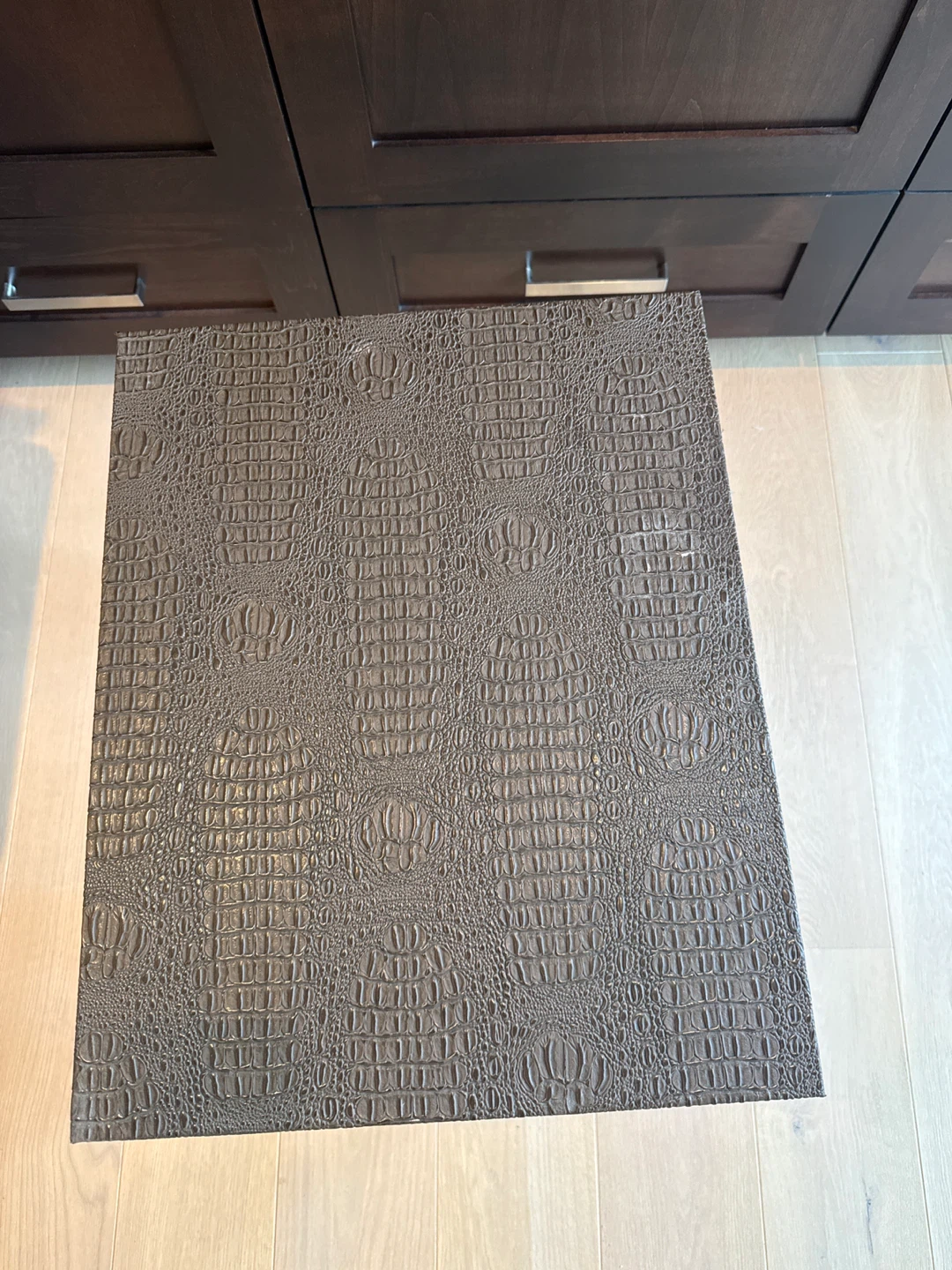 End Table with Crocodile Embossed Top - photo 2