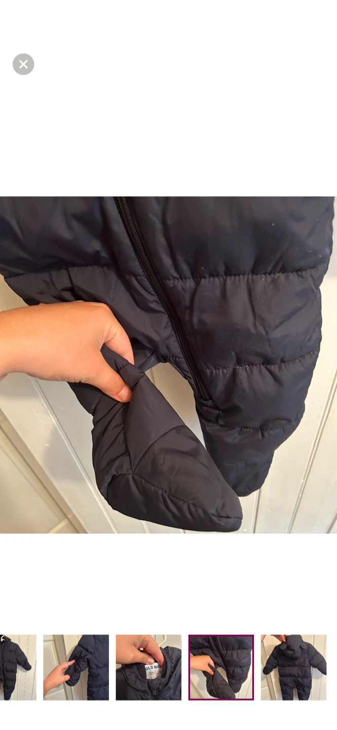 Old Navy Navy Blue Puffer Snowsuit 3-6 Months - photo 4