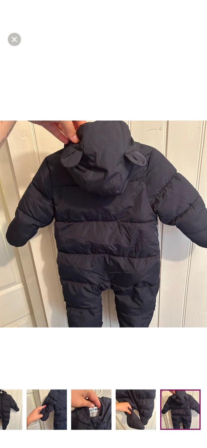 Old Navy Navy Blue Puffer Snowsuit 3-6 Months - photo 5