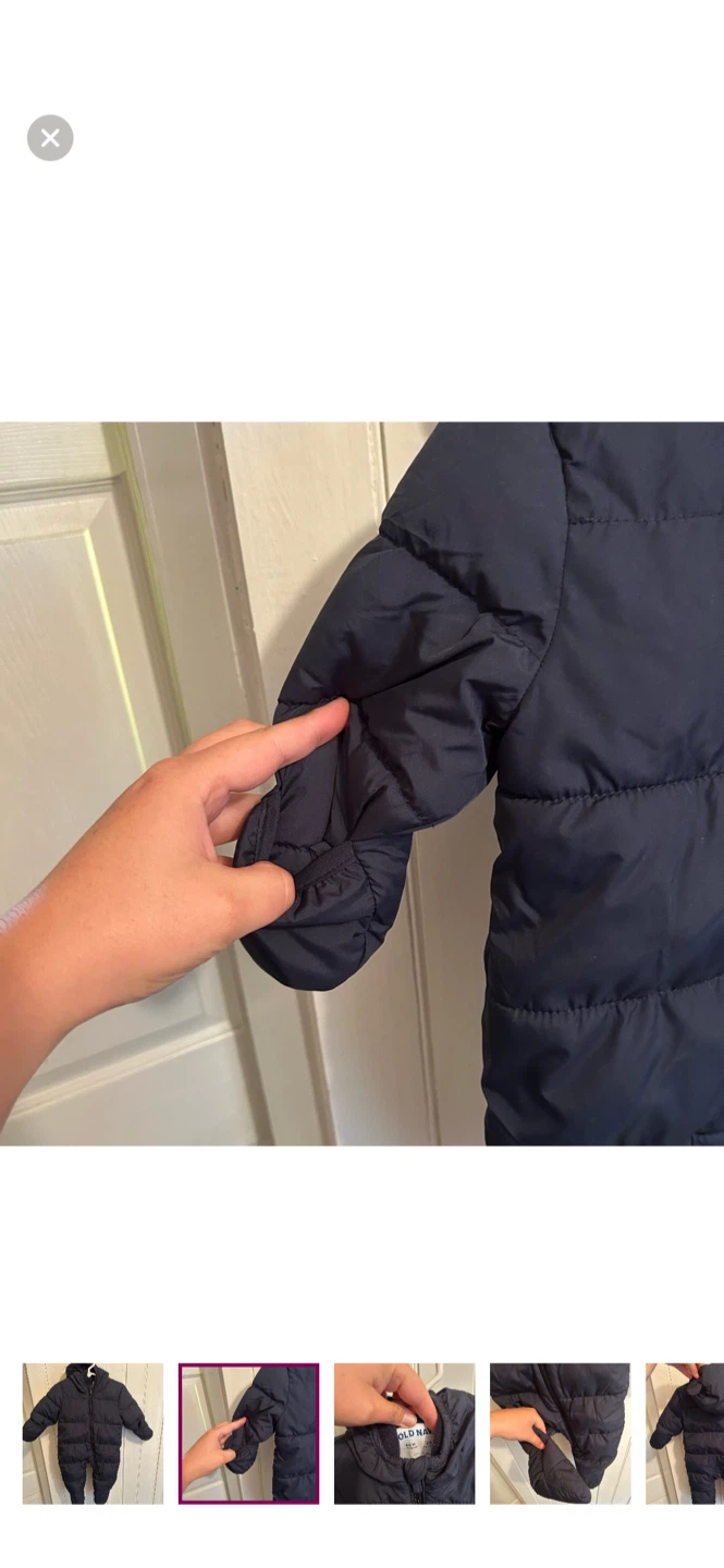 Old Navy Navy Blue Puffer Snowsuit 3-6 Months - photo 2