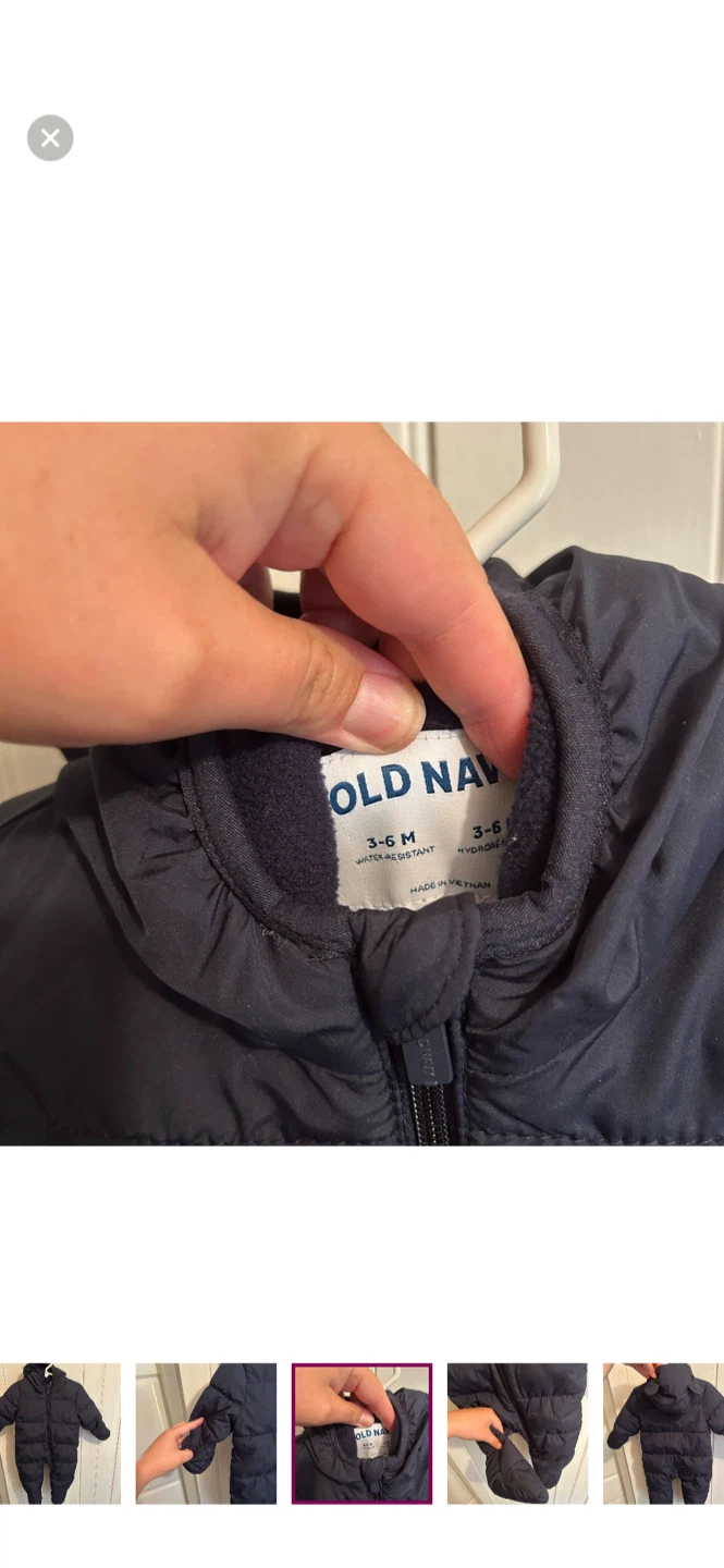 Old Navy Navy Blue Puffer Snowsuit 3-6 Months - photo 3