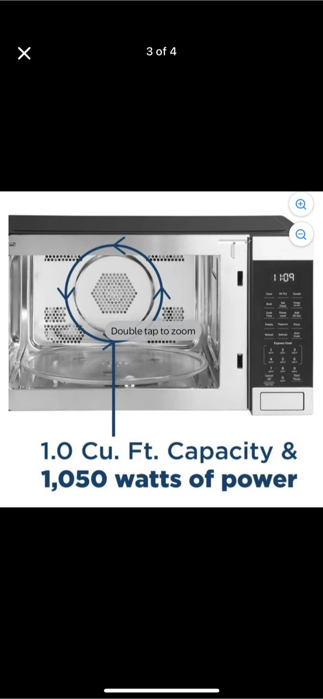 GE 1.0 Cu. Ft. Microwave oven 1,050 watts air fryer convection - photo 3