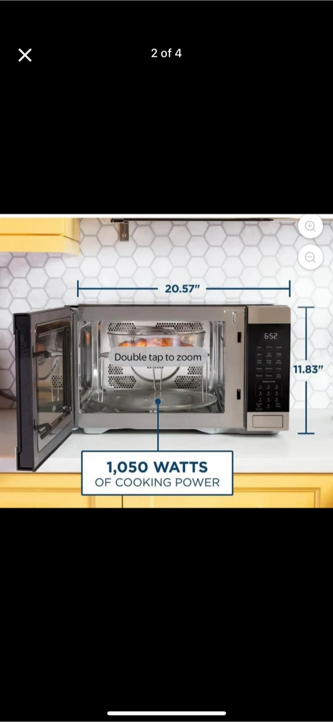 GE 1.0 Cu. Ft. Microwave oven 1,050 watts air fryer convection - photo 2