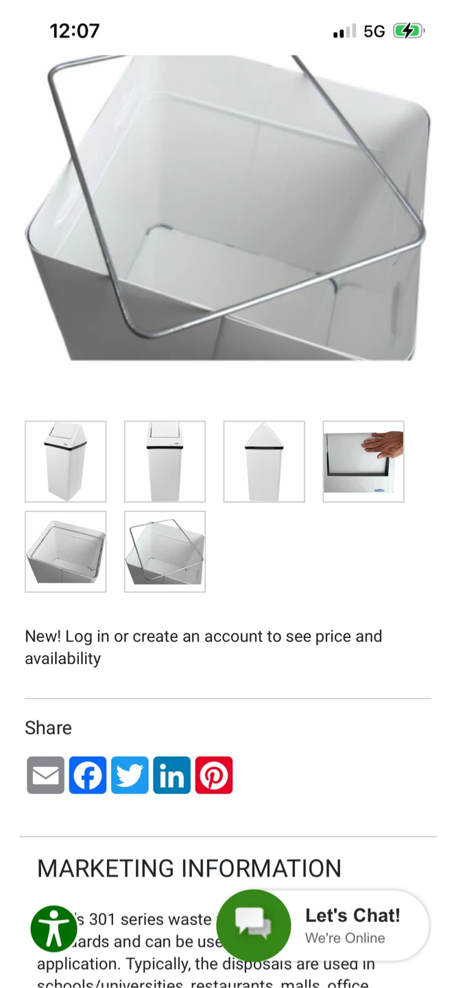 New Frost White Waste Receptacle 54 Letter - photo 4